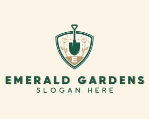 Plant Landscaping Shovel logo design