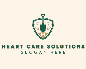 Plant Landscaping Shovel logo design