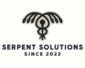 Medical Snake Caduceus logo design