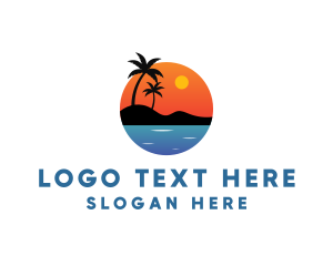 Summer - Sunset Beach Resort logo design