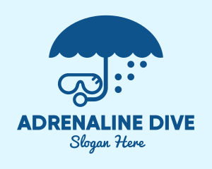 Umbrella Scuba Diver logo design