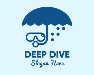 Submarine - Umbrella Scuba Diver logo design