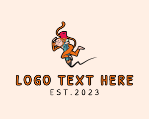 School - Pencil Monkey Learning logo design