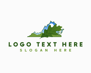 Map - Virginia Nature Leaf logo design