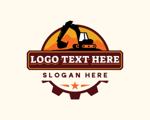 Gear - Excavator Backhoe Construction logo design
