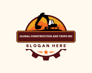 Excavator Backhoe Construction Logo