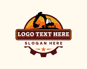 Excavator Backhoe Construction Logo