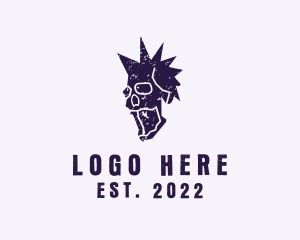 Gang - Punk Mohawk Skull logo design