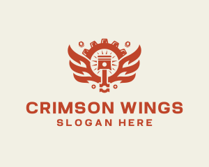 Piston Wings Gear logo design