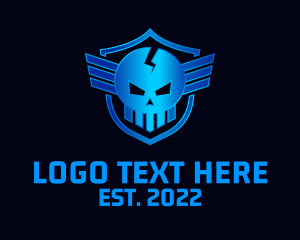 Skeleton - Skull Shield Airforce logo design
