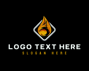 Heating - Fire Flame Heat logo design