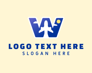 Travel Blogger - Sky Airplane Letter W logo design