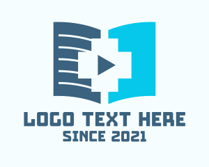 Play Button - Educational Audio Book logo design