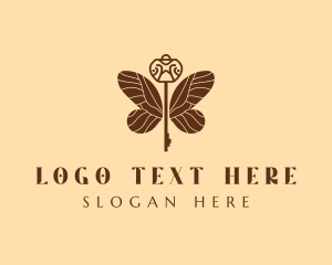 Key - Brown Butterfly Key logo design