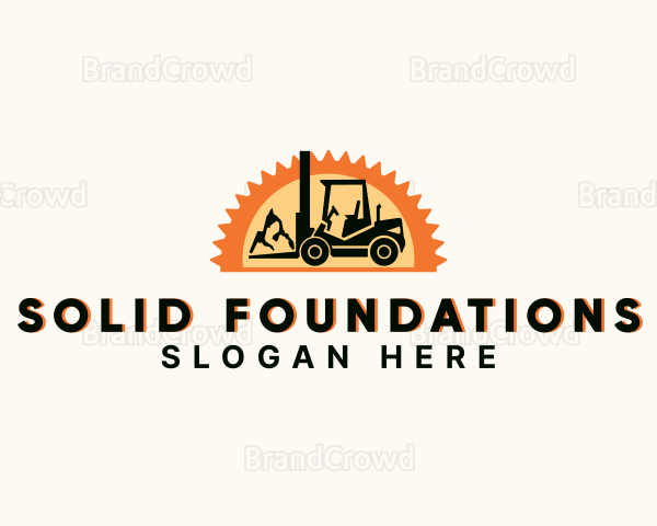 Mountain Construction Forklift Logo