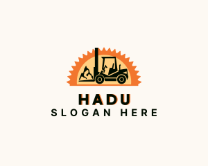 Construction - Mountain Construction Forklift logo design