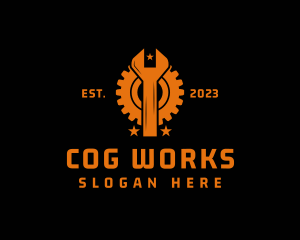 Cog Wrench Mechanic logo design