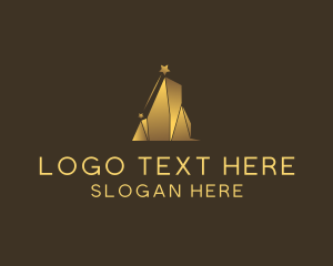 Construction - Luxury Gold Building logo design