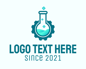 Chemistry - Gear Laboratory Flask logo design
