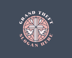 Catholic - Christian Cross Dove logo design