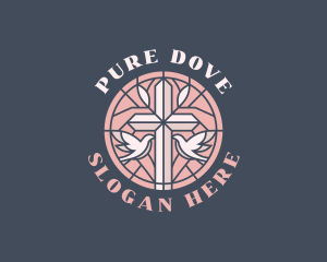 Christian Cross Dove logo design