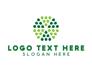 Round - Green Hexagon Petals logo design