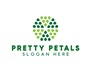 Green Hexagon Petals logo design