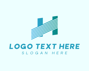 Telecom - Modern Geometric Letter H logo design