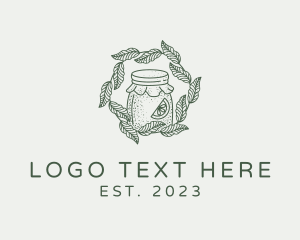 Teahouse - Leafy Kombucha Jar logo design