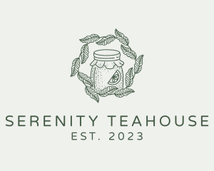 Leafy Kombucha Jar  logo design