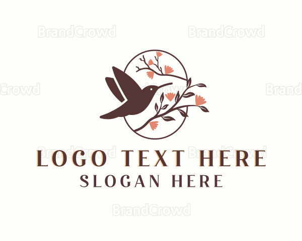 Hummingbird Leaf Branch Logo