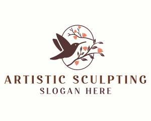 Hummingbird Leaf Branch logo design