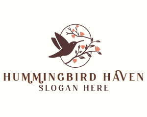 Hummingbird Leaf Branch logo design