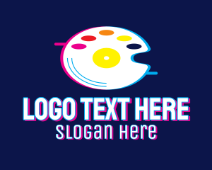 Telecom - Glitchy Artist Palette Disc logo design