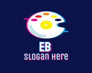 Internet - Glitchy Artist Palette Disc logo design
