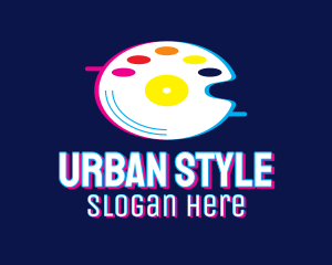 Web Host - Glitchy Artist Palette Disc logo design