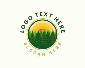 Sunset Pine Tree Outdoor Logo