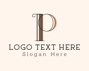Woodworking - Letter P Fancy Boutique logo design