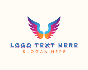 Religious Angel Wings logo design