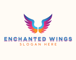 Religious Angel Wings logo design