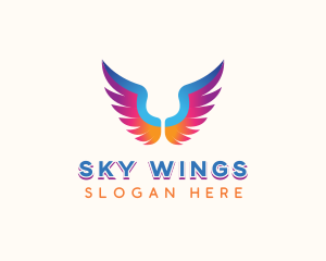 Religious Angel Wings logo design