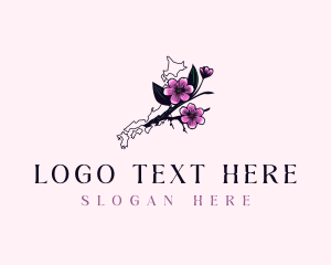 Map - Japanese Blossom Flower logo design