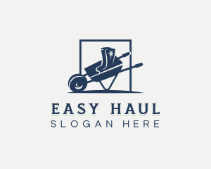 Wheelbarrow Landscaping Garden logo design