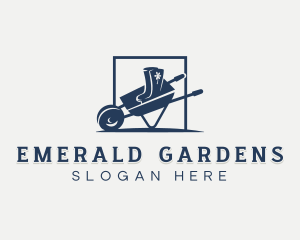 Wheelbarrow Landscaping Garden logo design