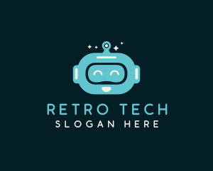 Robot Head Tech Toy logo design