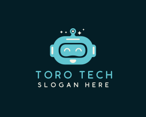 Robot Head Tech Toy logo design