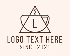 Teahouse - Triangle Cup Cafe Lettermark logo design