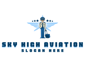 Pilot Man Aviation logo design