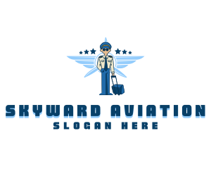 Pilot Man Aviation logo design