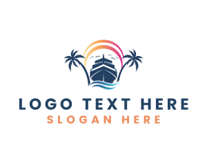 Island - Tropical Cruise Ship logo design